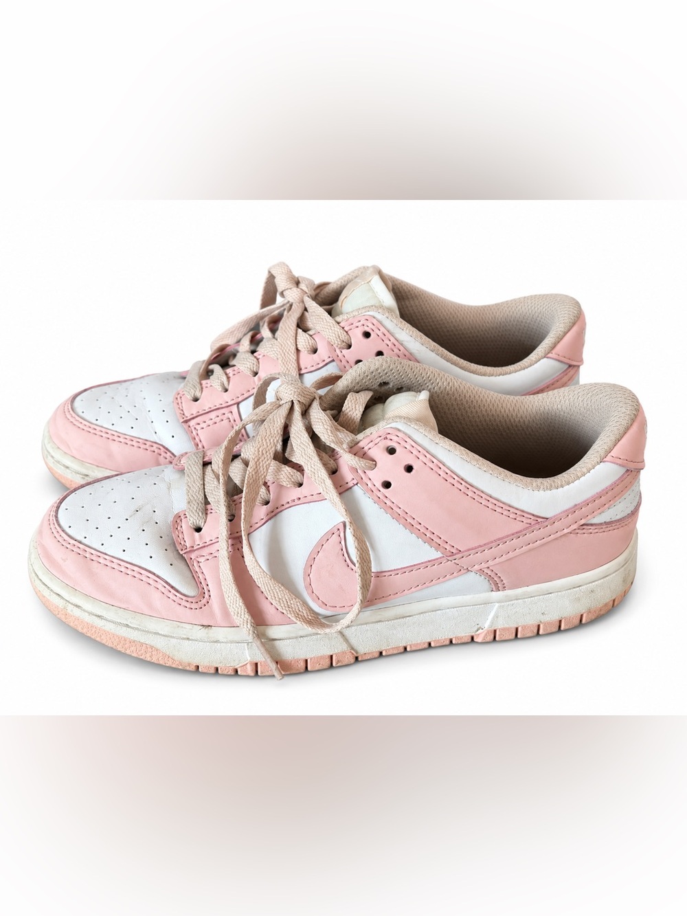 Nike Women’s Pink and White Low-Top Skate Sneakers